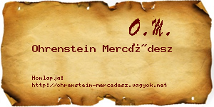 Ohrenstein Mercédesz névjegykártya